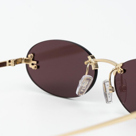 Fendi FIRST CRYSTAL Men Sunglasses Gold Violet Oval FE4075US 30Y AUTHENTIC - Picture 7 of 12